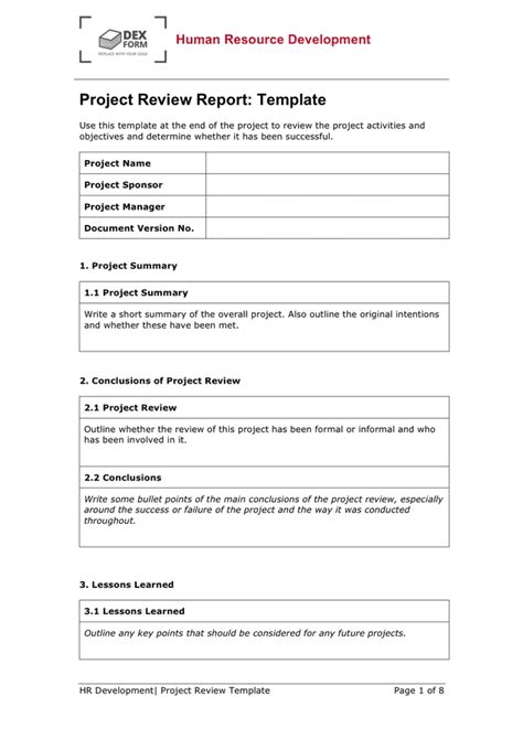 project review example pdf