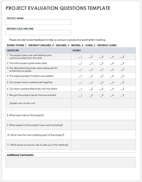 project review questions examples