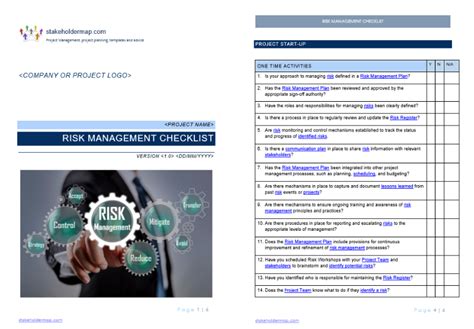 project risk assessment checklist