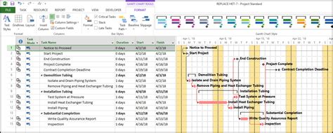 project schedule in ms project