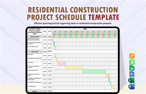 project schedule template numbers