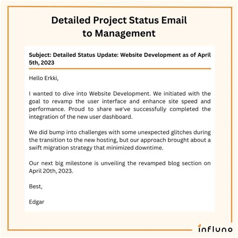 project status update email