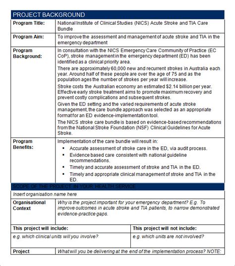 project strategy document template
