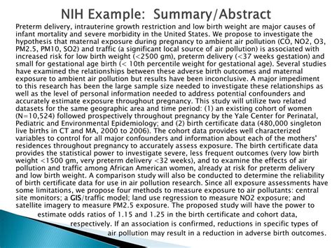 project summary abstract nih