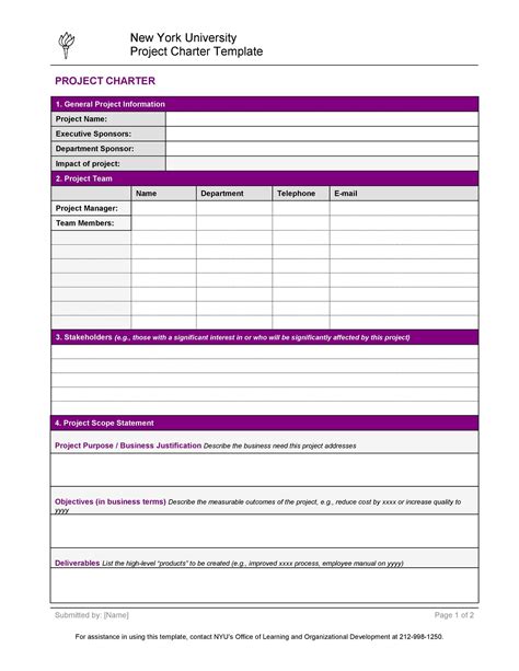 project team charter sample