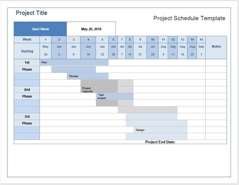 project time schedule
