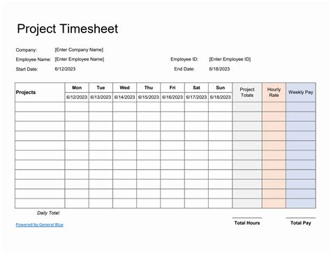 project timesheet template excel free download