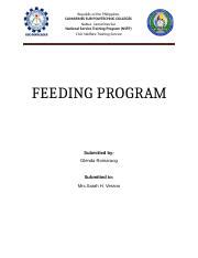 project title for feeding program tagalog