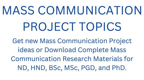 project topics for masters in mass communication