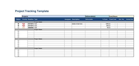 project tracking template excel free