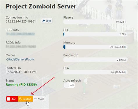 project zomboid restart server command