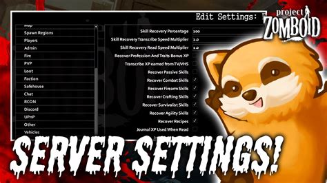 project zomboid server settings for beginners