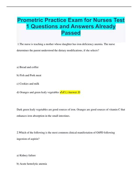 prometric exam sample questions and answers pdf