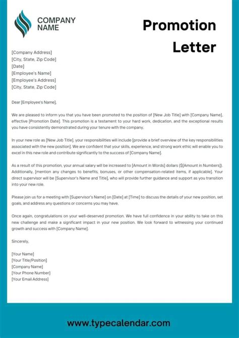 promotion letter word format pdf