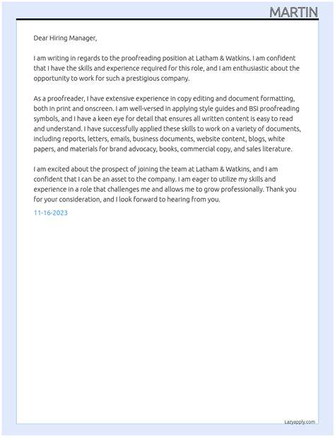 Proofread Surat Lamaran