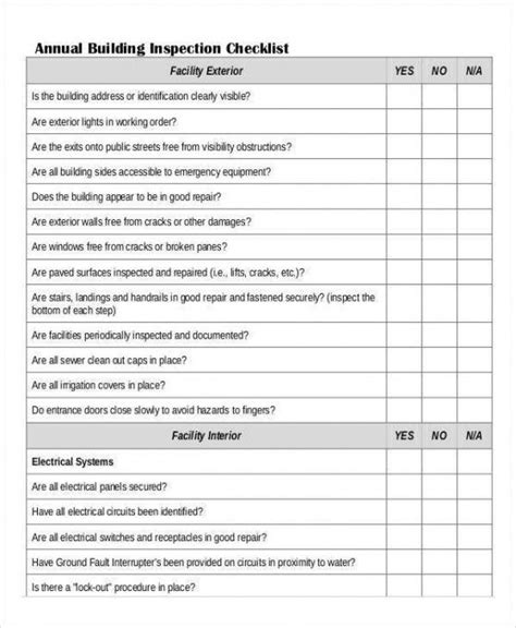 Property Condition Assessment Checklist Template
