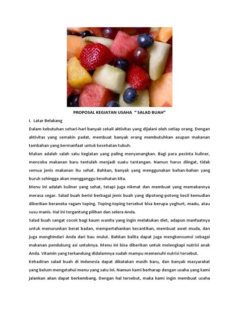 proposal bisnis makanan salad buah