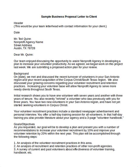 proposal letter sample email for sending proposal to client