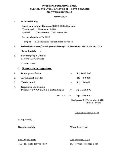 proposal pengajuan dana