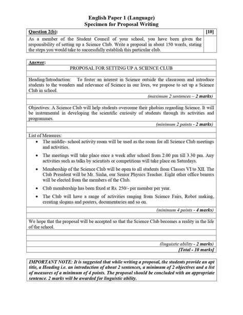 proposal writing examples for students isc