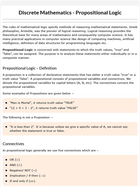 propositional and predicate logic in discrete mathematics pdf