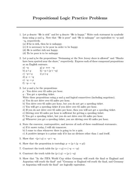 propositional logic proofs practice problems
