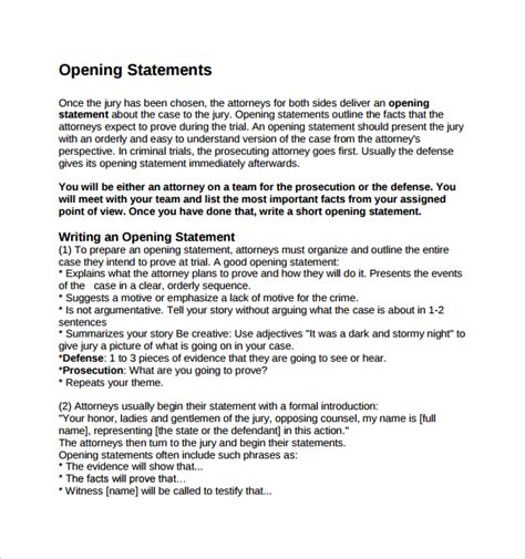 prosecution opening statement examples pdf