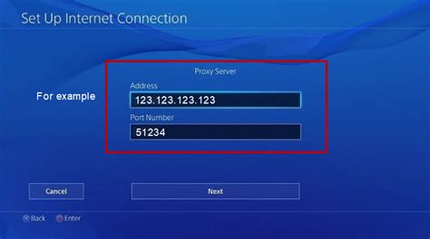 proxy server number ps4