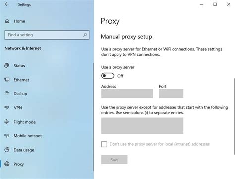 proxy settings