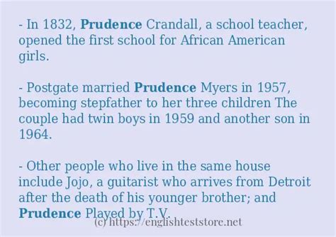prudence example sentence
