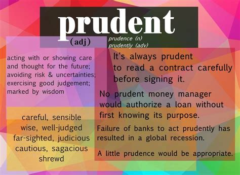 prudent meaning in english with example