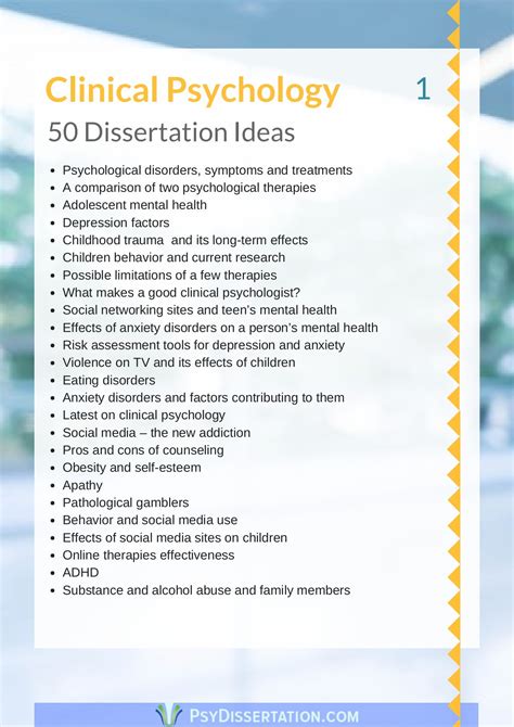 psychology dissertation topics