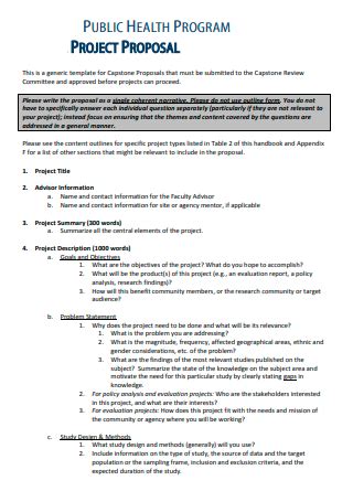 public health project proposal template