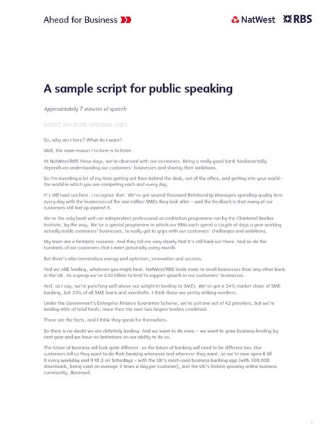 public speaking examples script