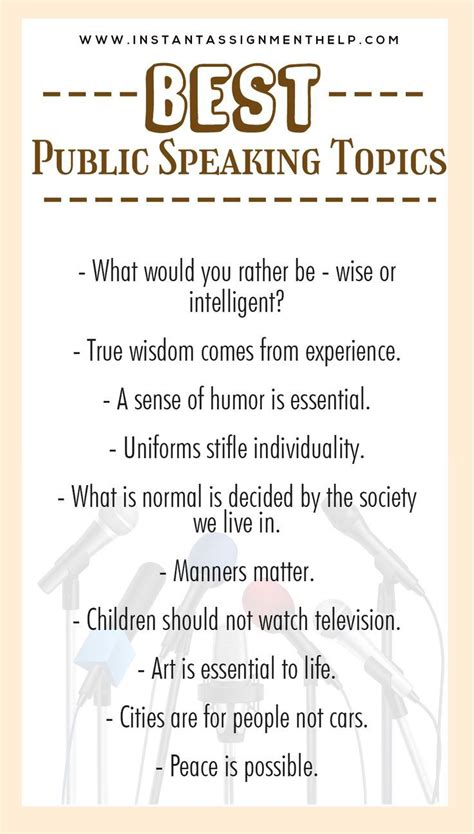 public speaking topics for college students