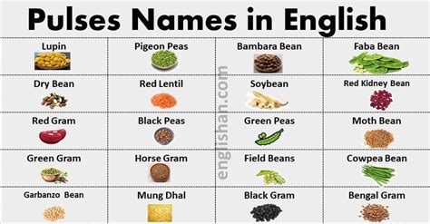 pulses examples in english with names