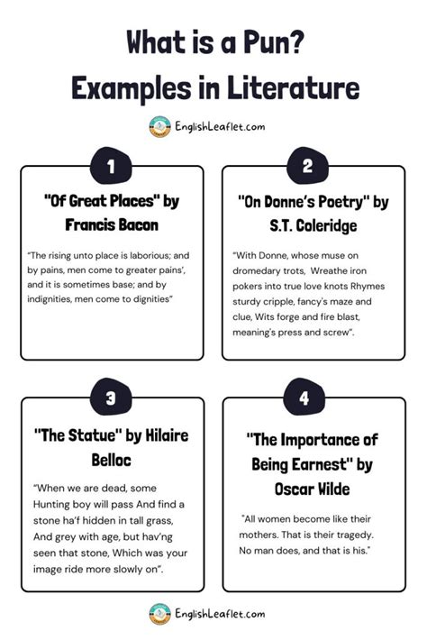 pun examples in literature in english for students