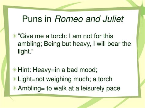 pun examples in romeo and juliet