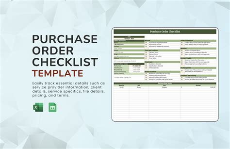 purchase order elements checklist