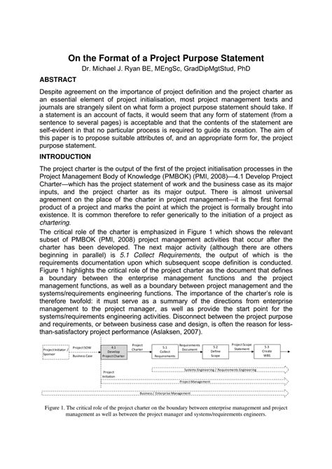 purpose and description of the project example