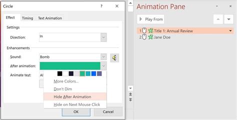 purpose of animation pane in powerpoint