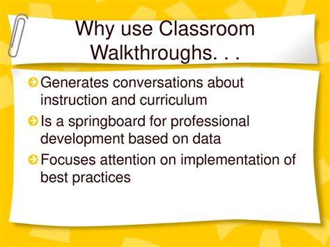 Purpose Of Classroom Walkthroughs