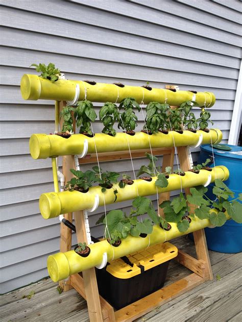 PVC hydroponic system being built