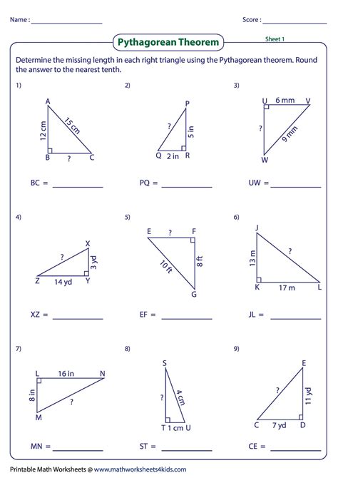 pythagoras theorem class 10 questions