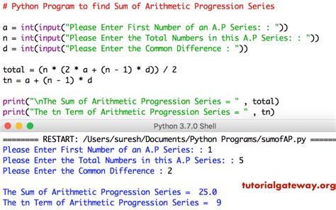 python arithmetic progression