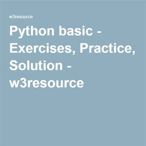 python basic exercises practice solution w3resource