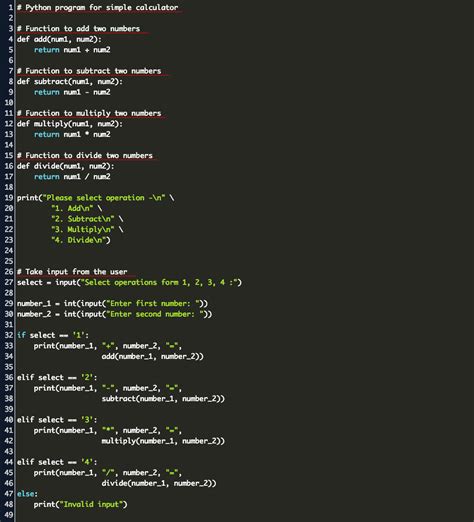 python code for calculator copy and paste