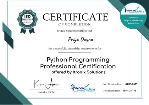python programming certificate free