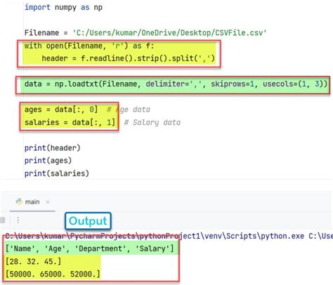 python read csv file header