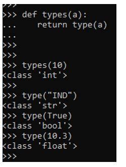 python user defined types